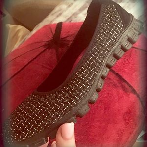 Skechers me. Super comfy, like a cloud..